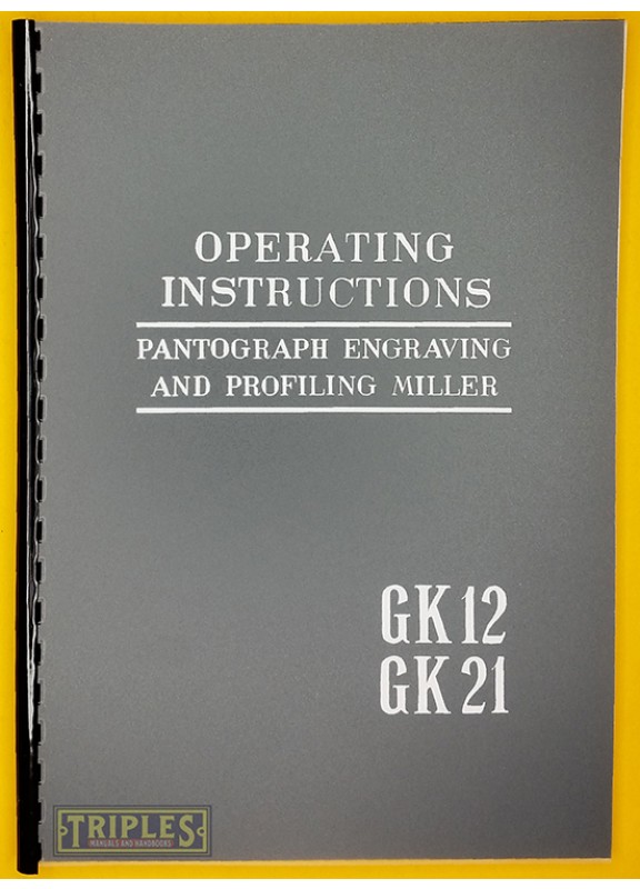 Deckel GK12 GK21 Pantograph and Engraving Miller Operating